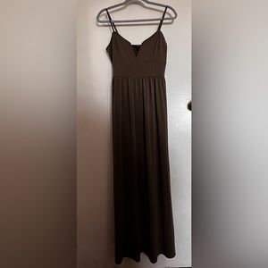 Express olive green maxi dress with slit